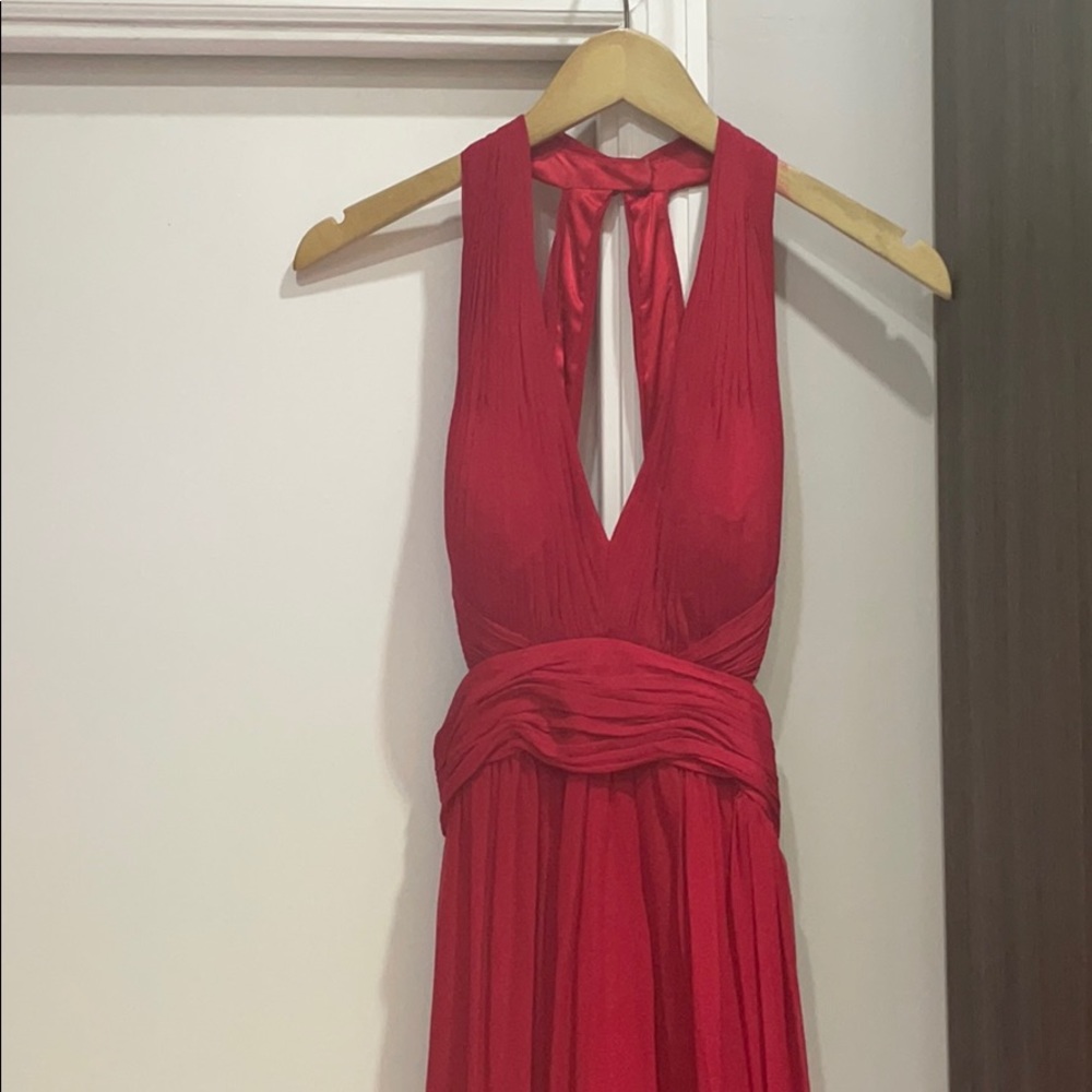 Aidan Mattox red gown dress